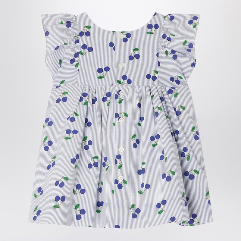 Bonpoint Light Blue Cotton Lulù Dress In Light Blue