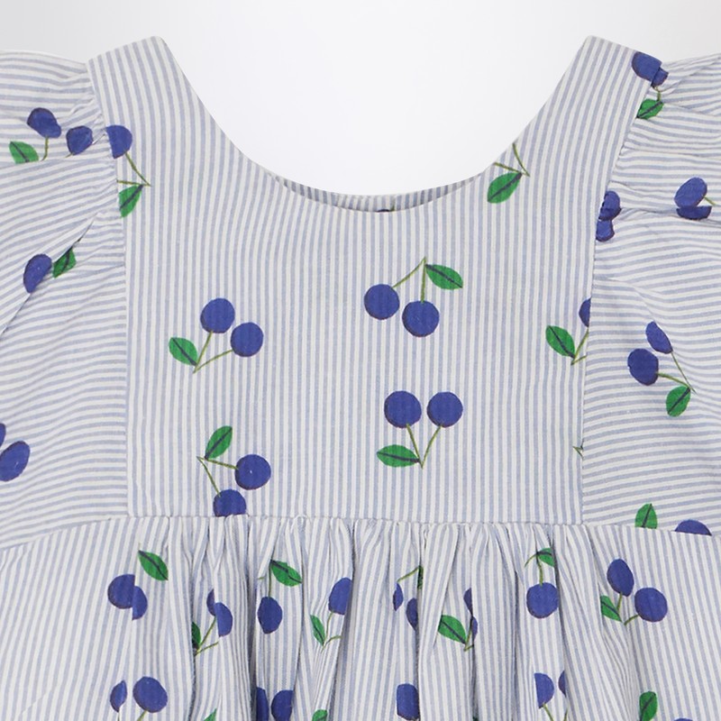 Bonpoint Light Blue Cotton Lulù Dress In Light Blue