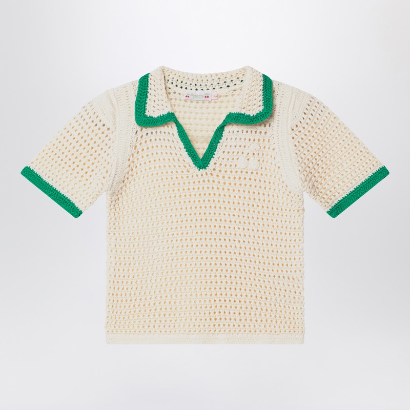 Bonpoint Elanita Sweater In Ivory/green In Beige