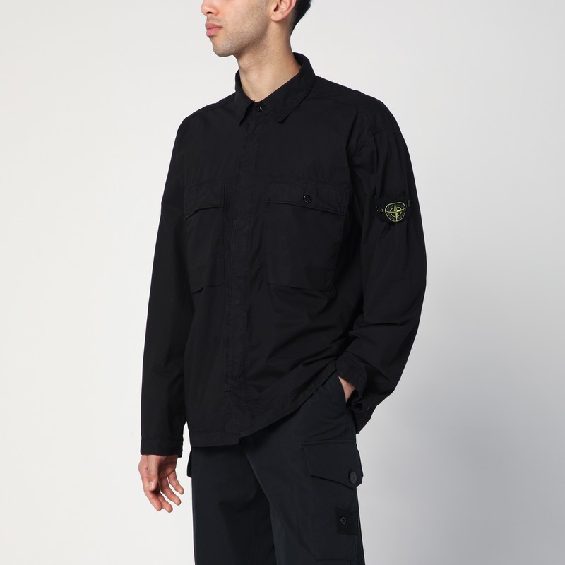 Black cotton overshirt - Stone Island - Modalova