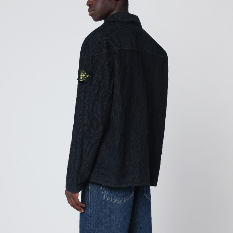 Stone Island Corduroy Overshirt Shirts Blue In Black