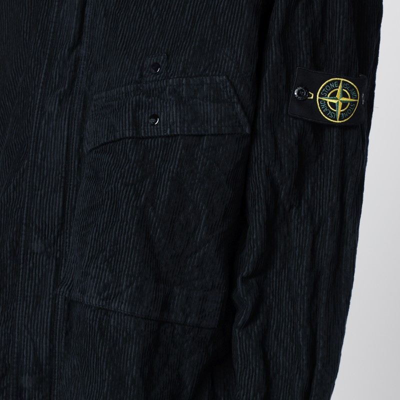 Stone Island Corduroy Overshirt Shirts Blue In Black