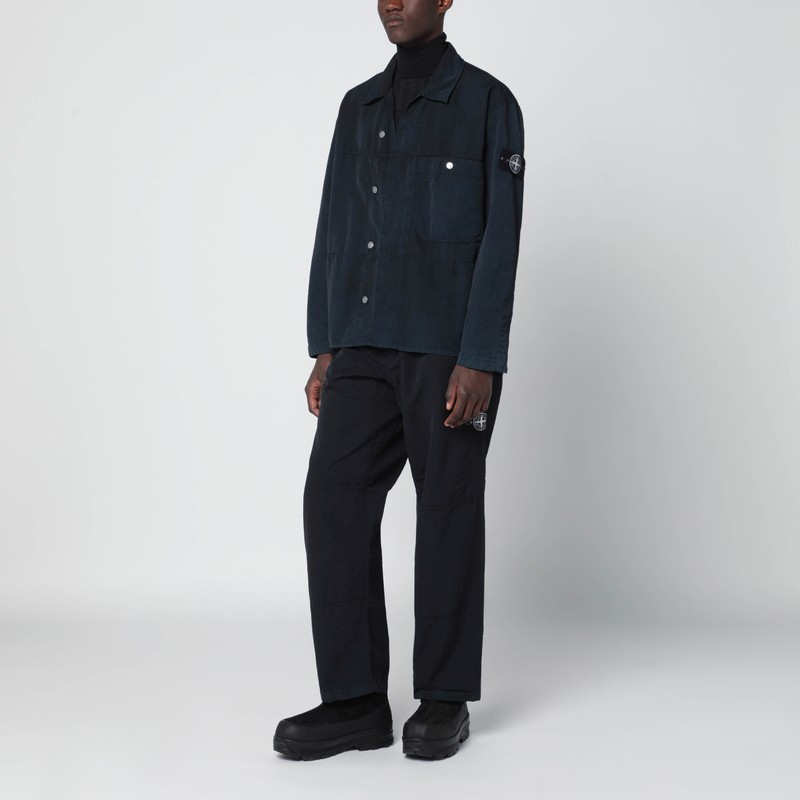 Stone Island Black Nylon Jacket In Black