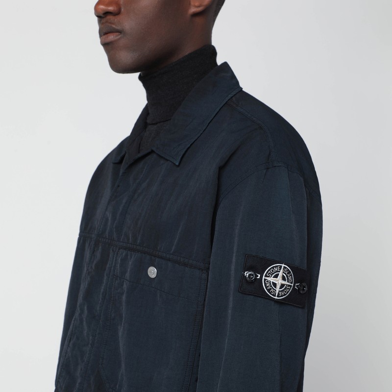 Stone Island Black Nylon Jacket In Black