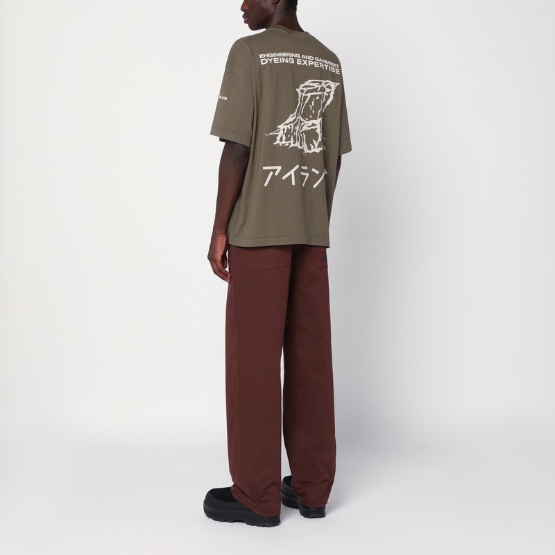 Stone Island Military Green T-shirt With Logo Print In Green