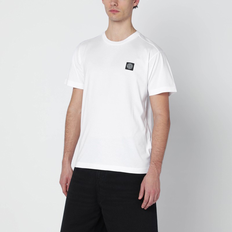 Slim fit white cotton T-shirt