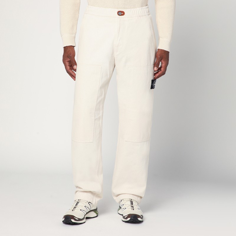 Ivory cotton trousers