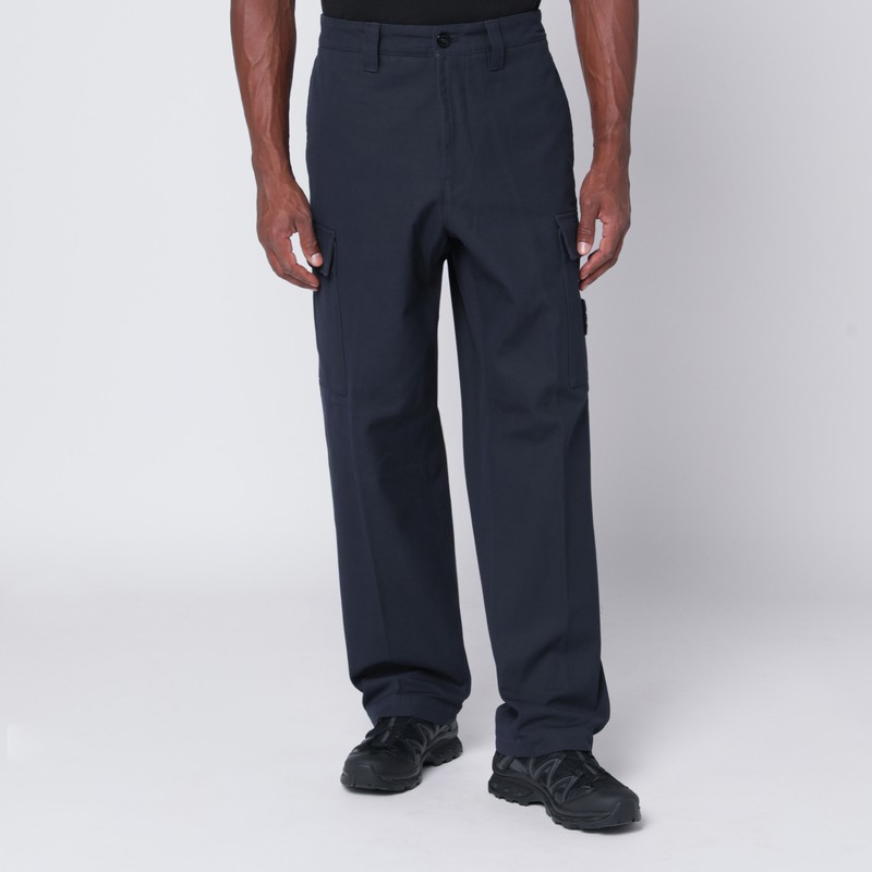 Stone Island Ink-coloured Cargo Pants In Blue