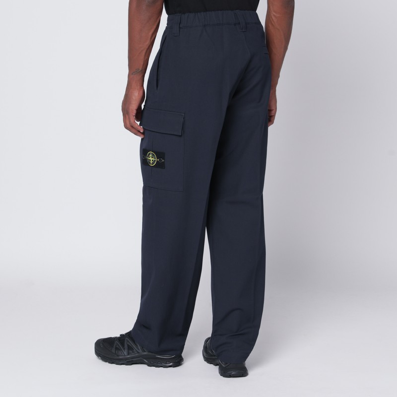Stone Island Ink-coloured Cargo Pants In Blue