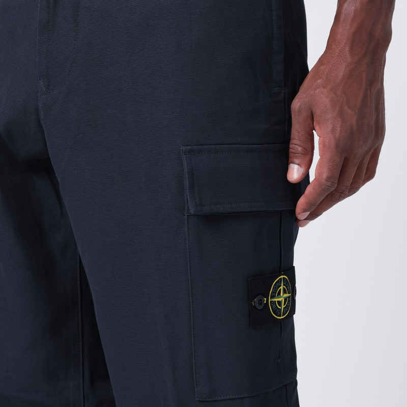 Stone Island Ink-coloured Cargo Pants In Blue