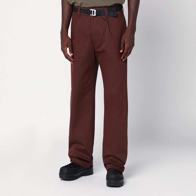 Stone Island Tobacco-coloured Cotton Blend Trousers In Brown