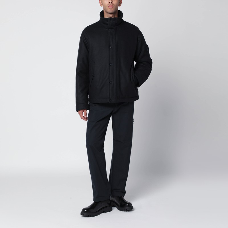 Stone Island Navy Blue Cotton Trousers In Blue