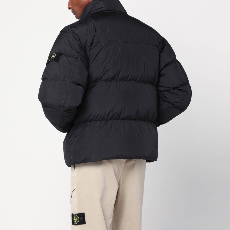 Stone Island Down Jacket In Lightweight Recycled Nylon Reps In Black