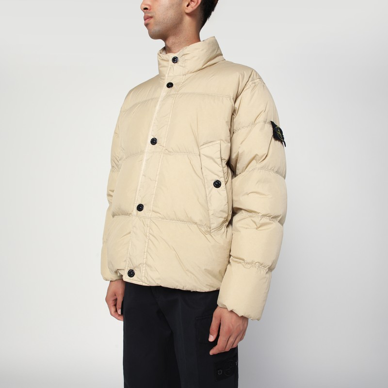 Desert colored down jacket in nylon