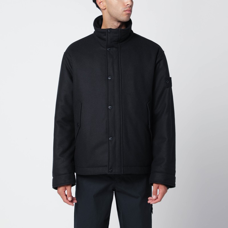 Navy blue wool flannel jacket