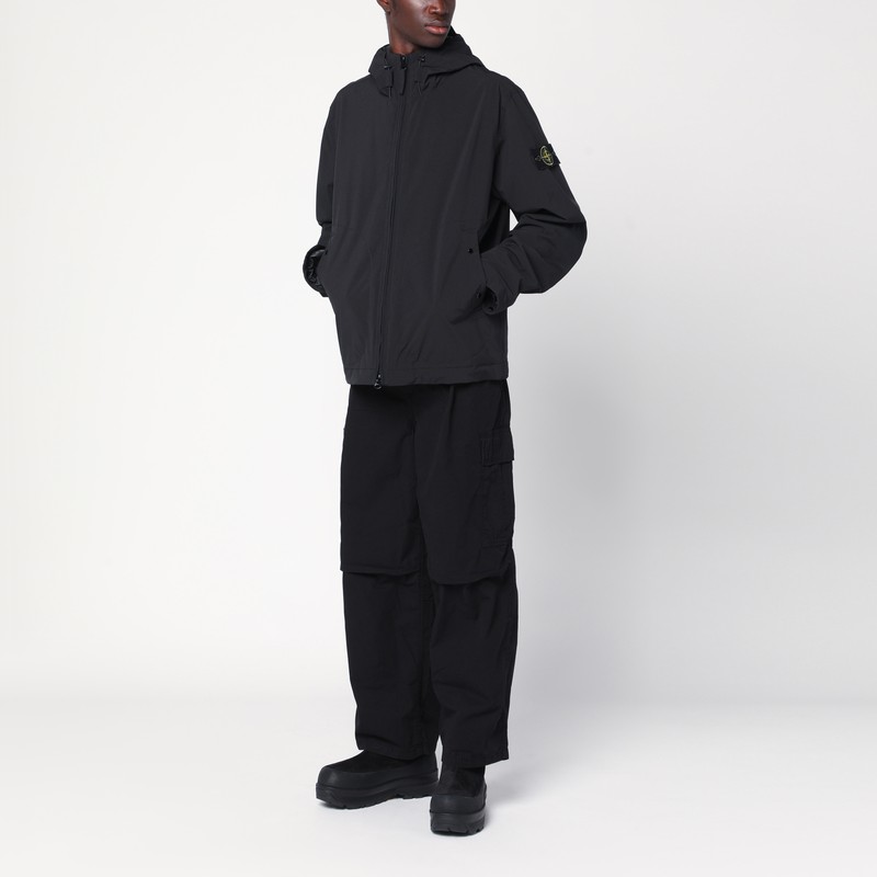 Stone Island 4100086 Soft Shell-r Black In Black