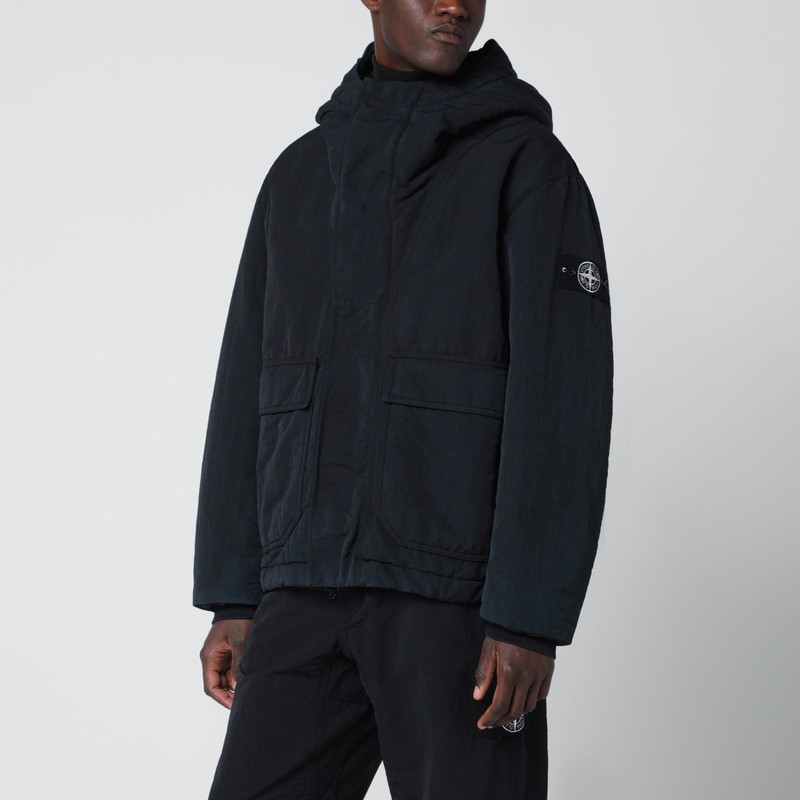 Black nylon zip jacket