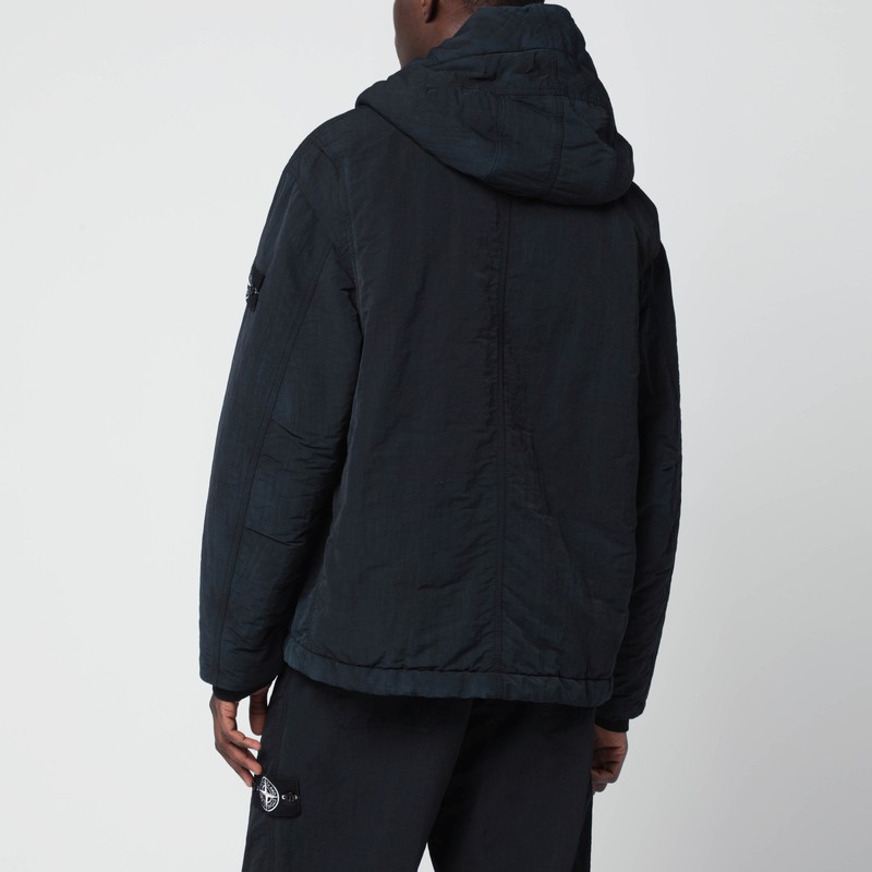 Stone Island Black Nylon Zip Jacket In Black