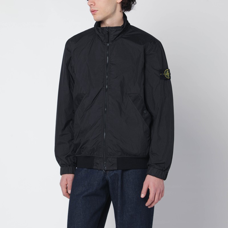 Black nylon zip-up jacket