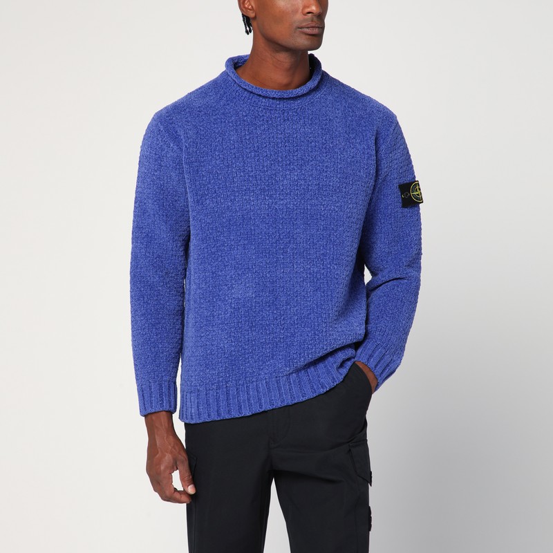 Lavender-coloured cotton mock neck sweater