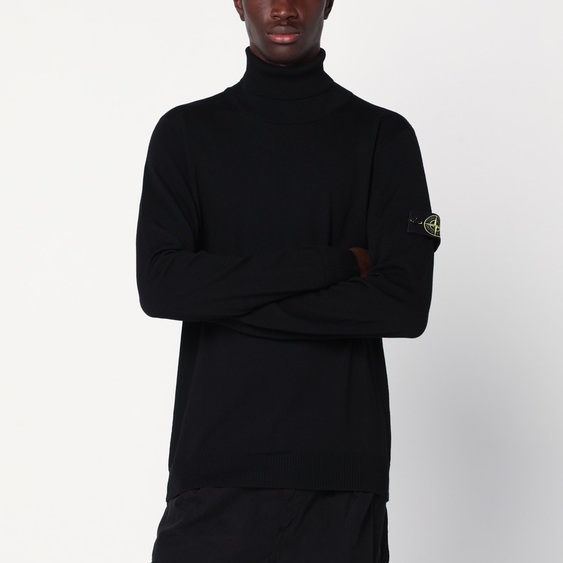 Black wool turtleneck sweater