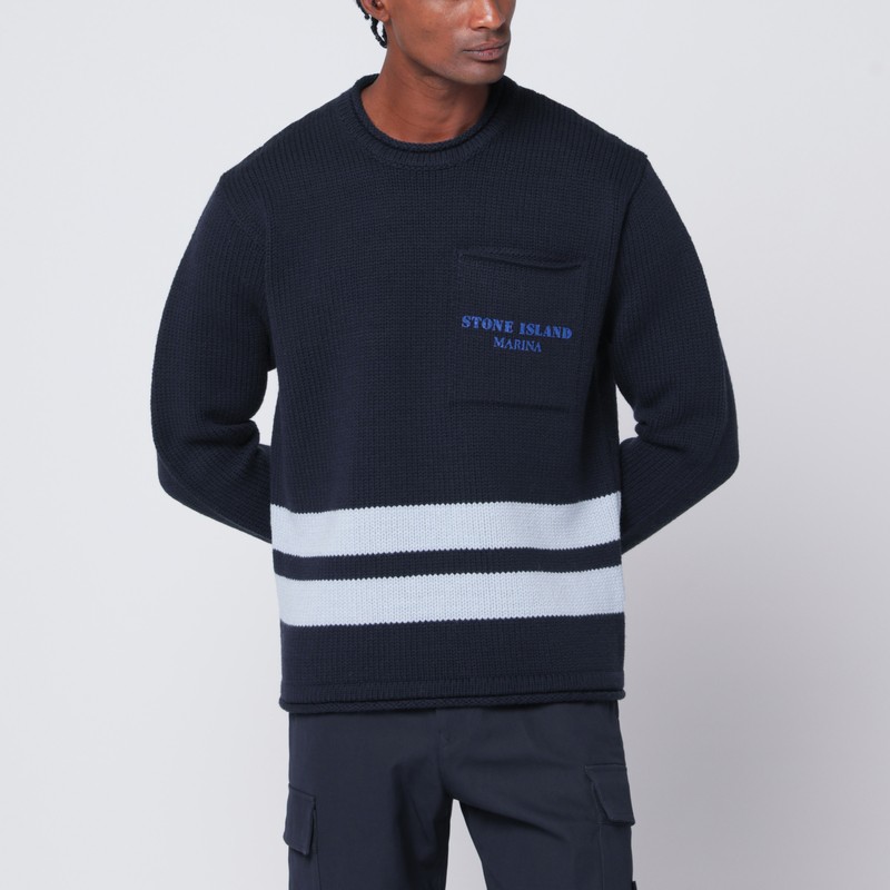 Navy blue cotton knit shirt
