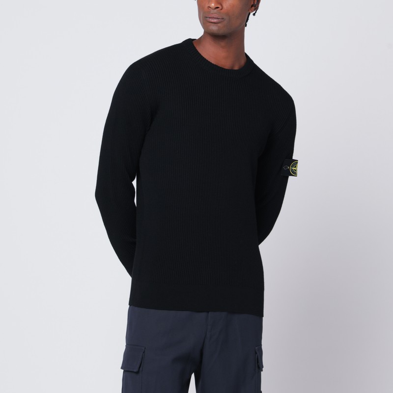 Stone Island Cotton Sweatshirt In Black