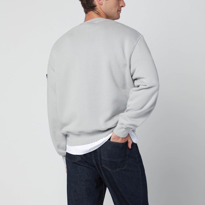 Stone Island Oversized Pearl Grey Crewneck Sweatshirt In Gray