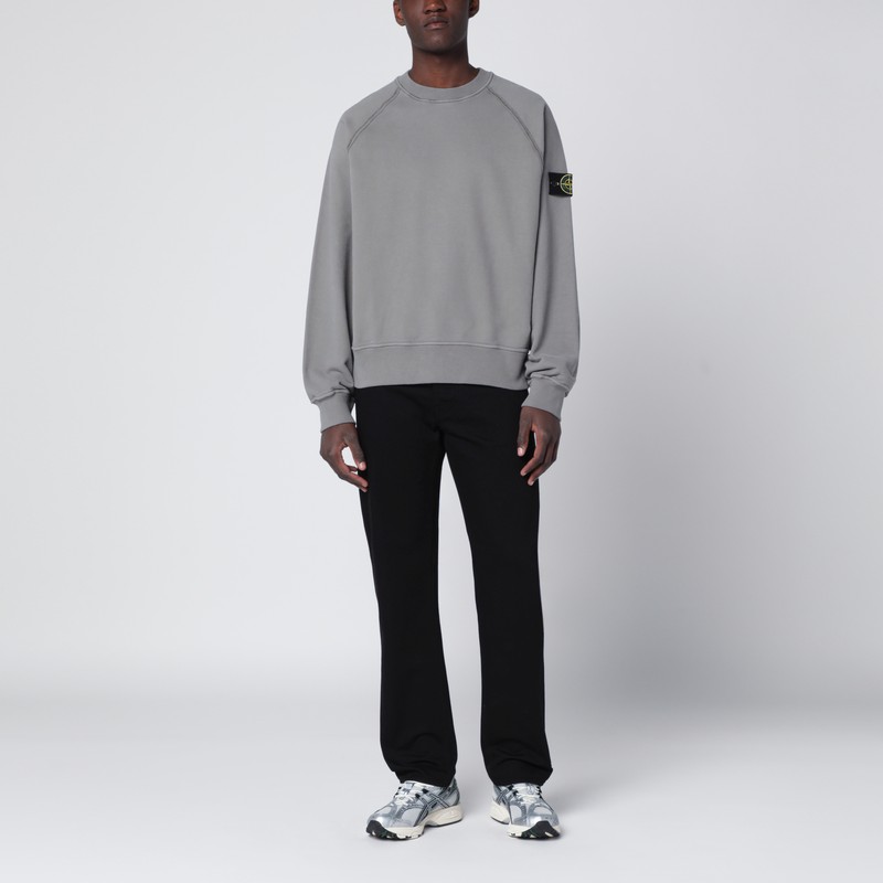 Stone Island Grey Cotton Sweatshirt In Gray