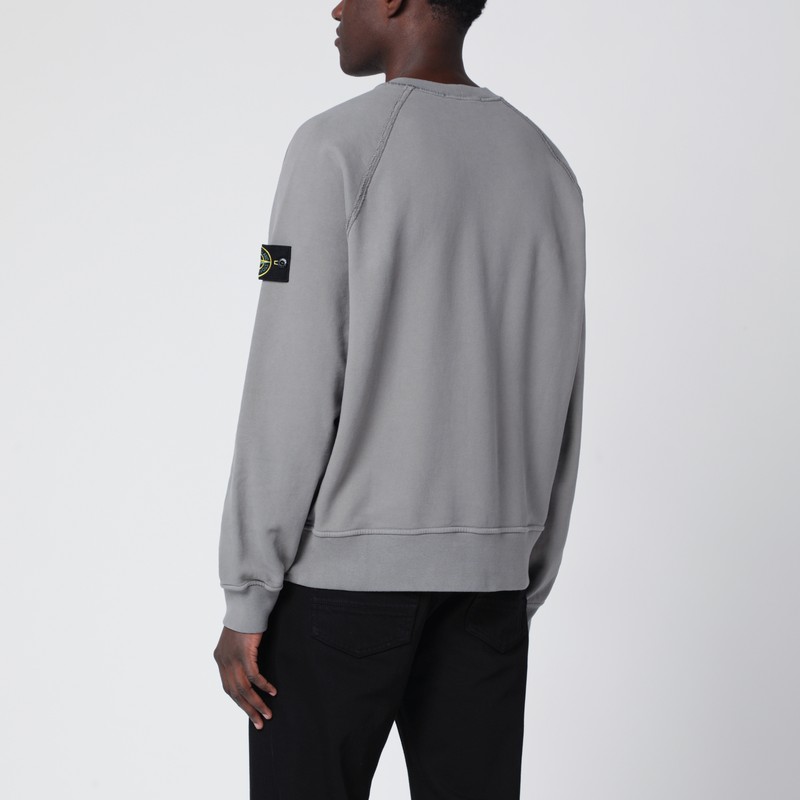 Stone Island Grey Cotton Sweatshirt In Gray