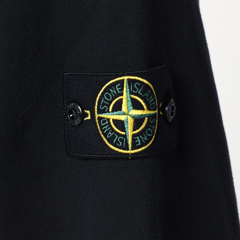 Stone Island Relaxed Fit Black Hoodie With Distinctive Patch Logo In Black