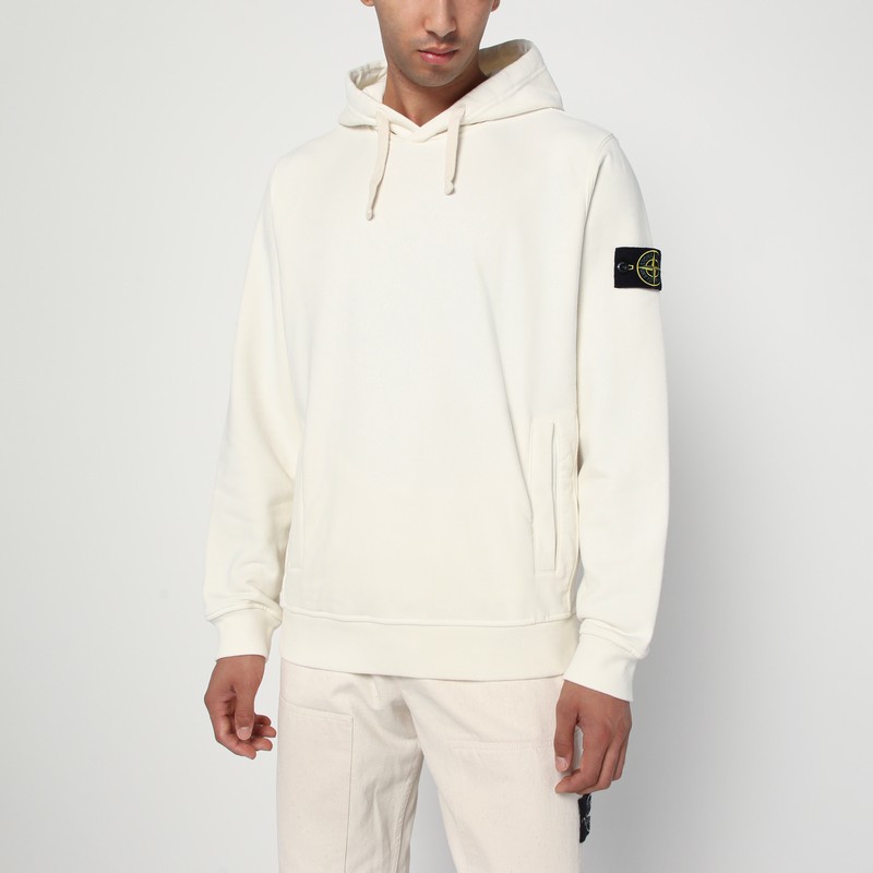 Ivory cotton hoodie
