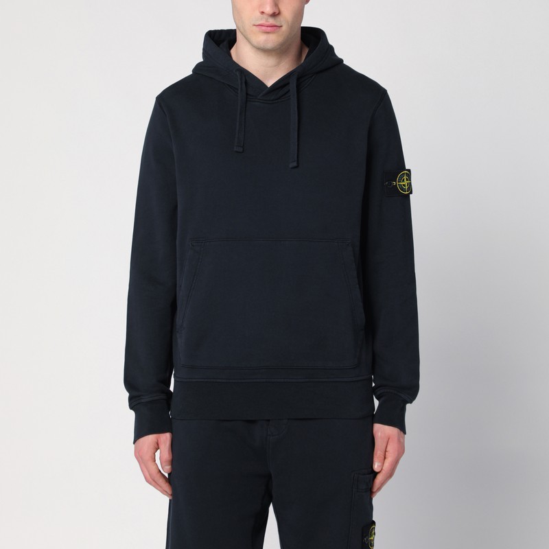 Felpa con cappuccio blu navy - Stone Island - Modalova