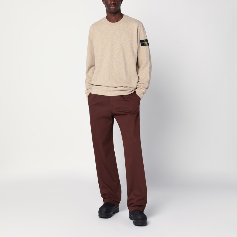 Stone Island Desert-coloured Cotton Sweatshirt In Neutral