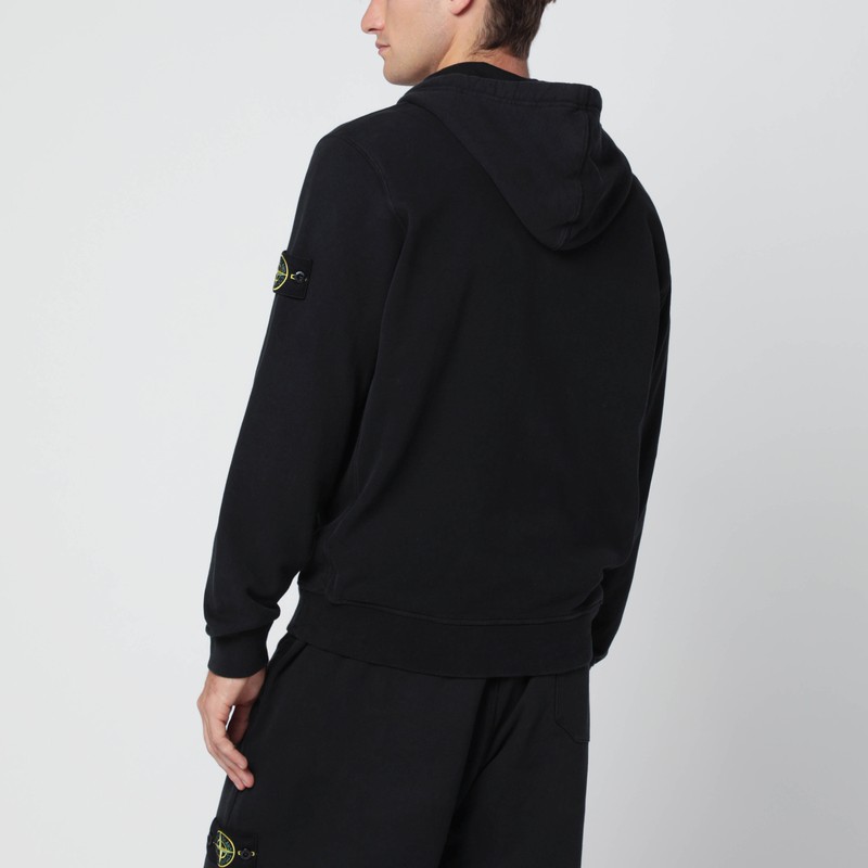 Stone Island Regular Black Zip Sweatshirt In Black