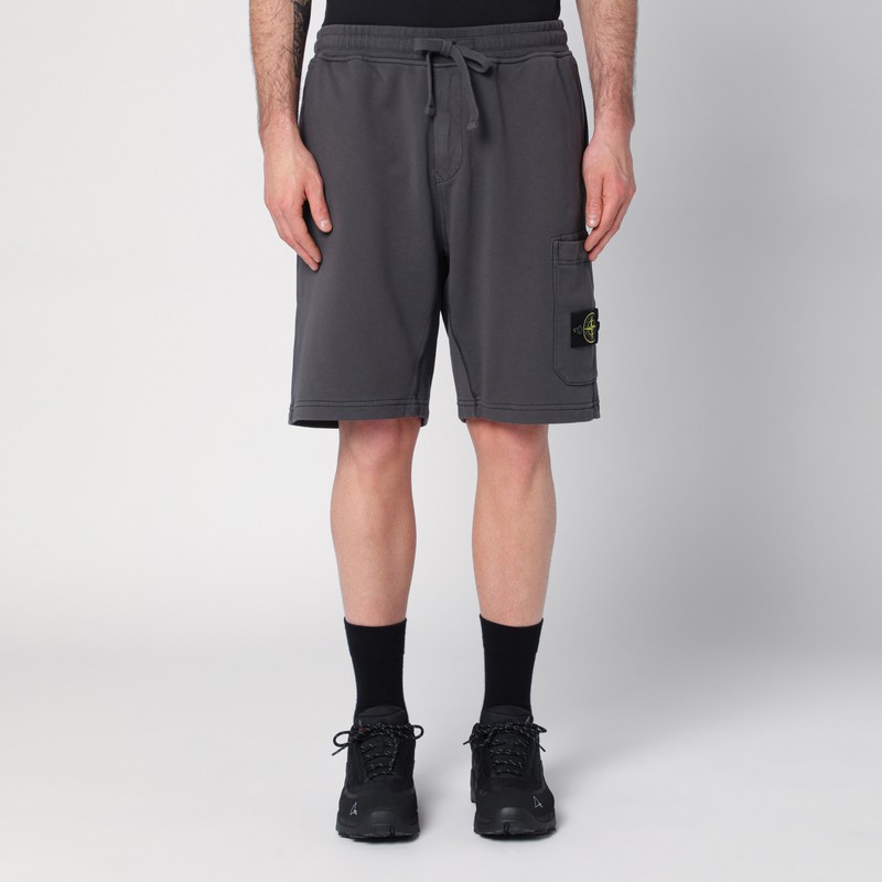 Anthracite grey cotton bermuda shorts
