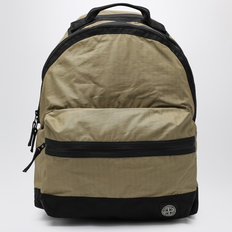 Military green cotton ripstop backpack
