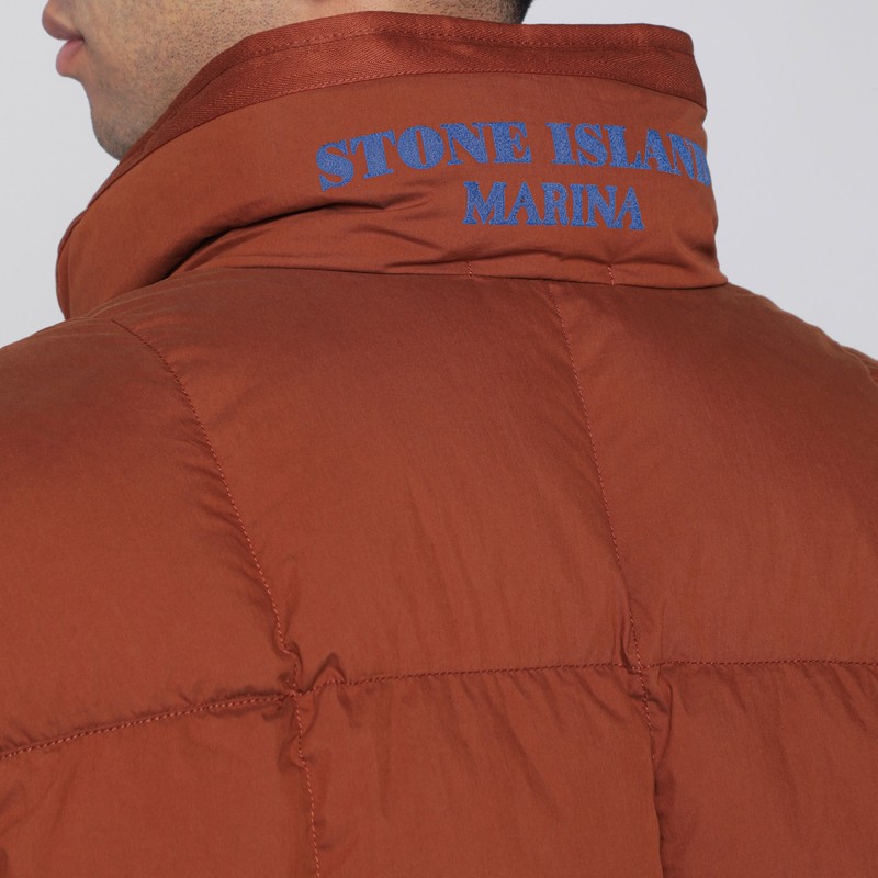 Stone Island Tobacco Down Gilet In Brown