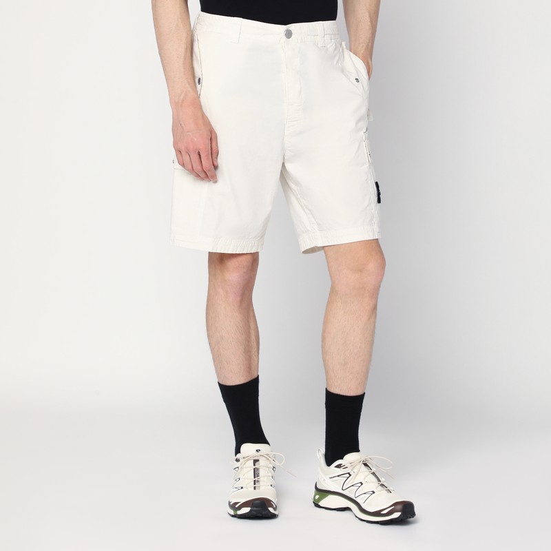 Ivory cargo bermuda shorts in cotton