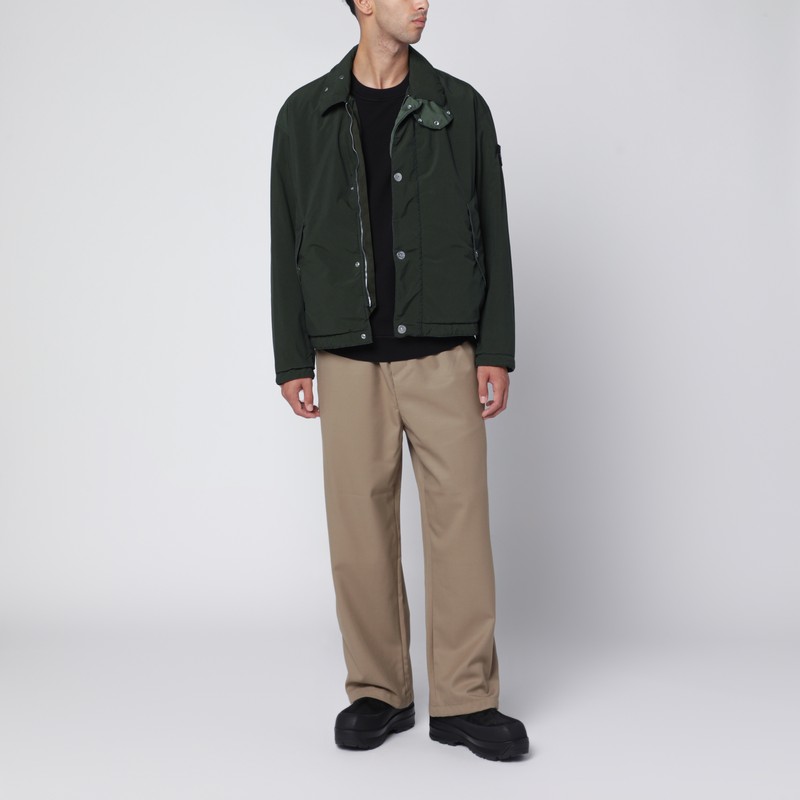 Stone Island Coach Jacket With Anti-drop And Snap Pockets In Green