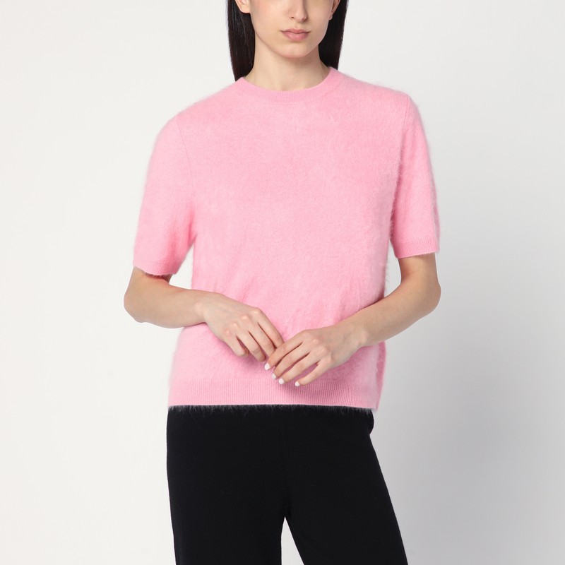 Pink brushed cashmere sweater