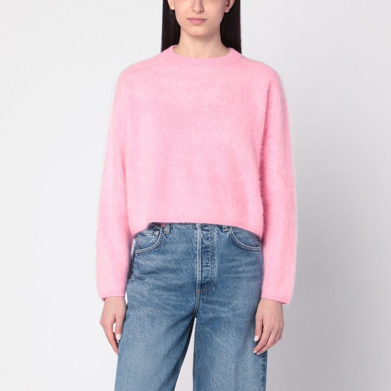 Pink brushed cashmere pullover