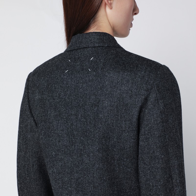 Maison Margiela Dark Gray Single-breasted Wool Blazer In Gray