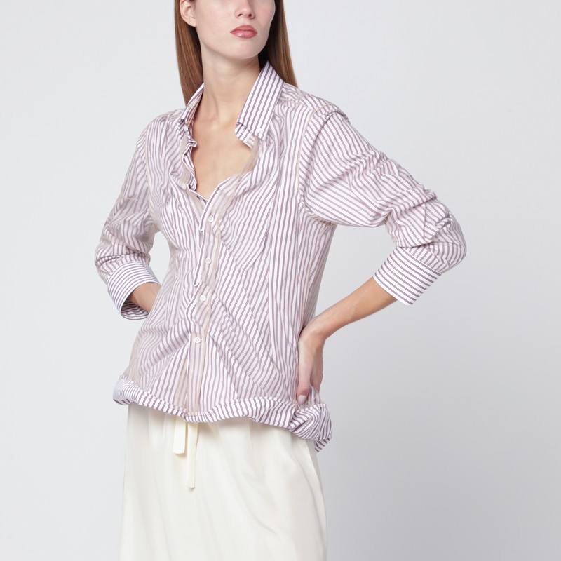 Striped layered tulle shirt