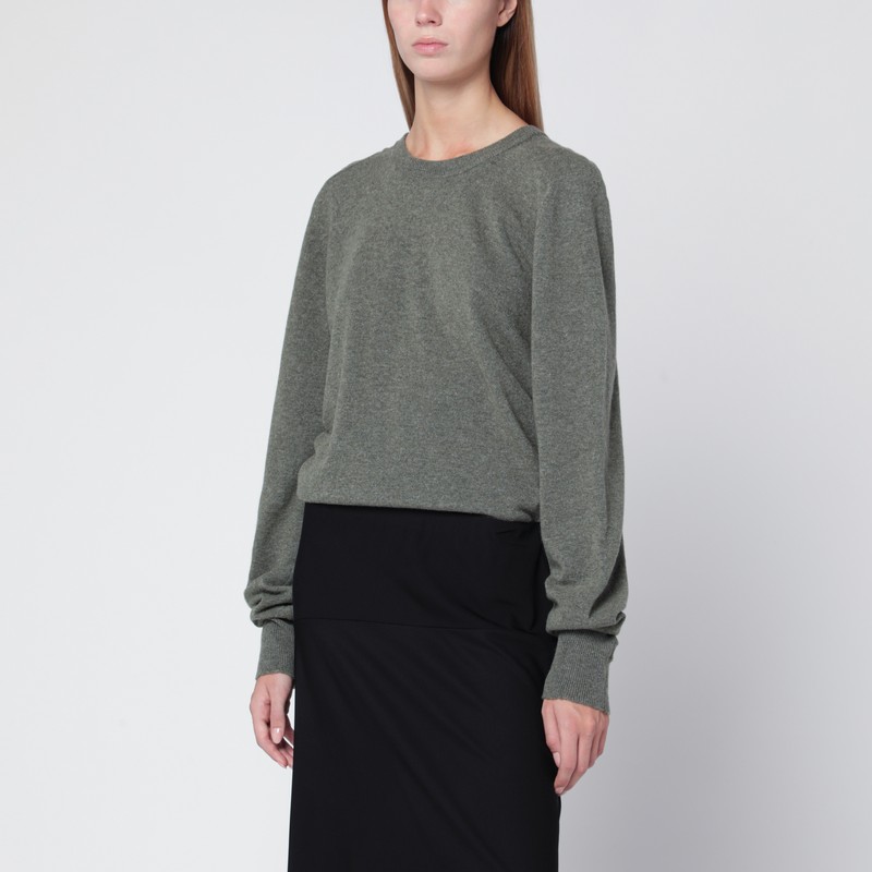 Green mélange wool sweater