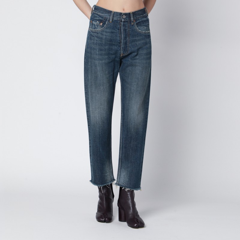 Maison Margiela Straight-leg Jeans In Faded Blue Denim In Blue