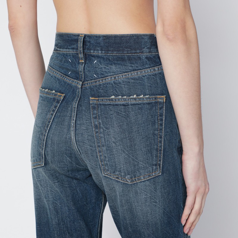 Maison Margiela Straight-leg Jeans In Faded Blue Denim In Blue