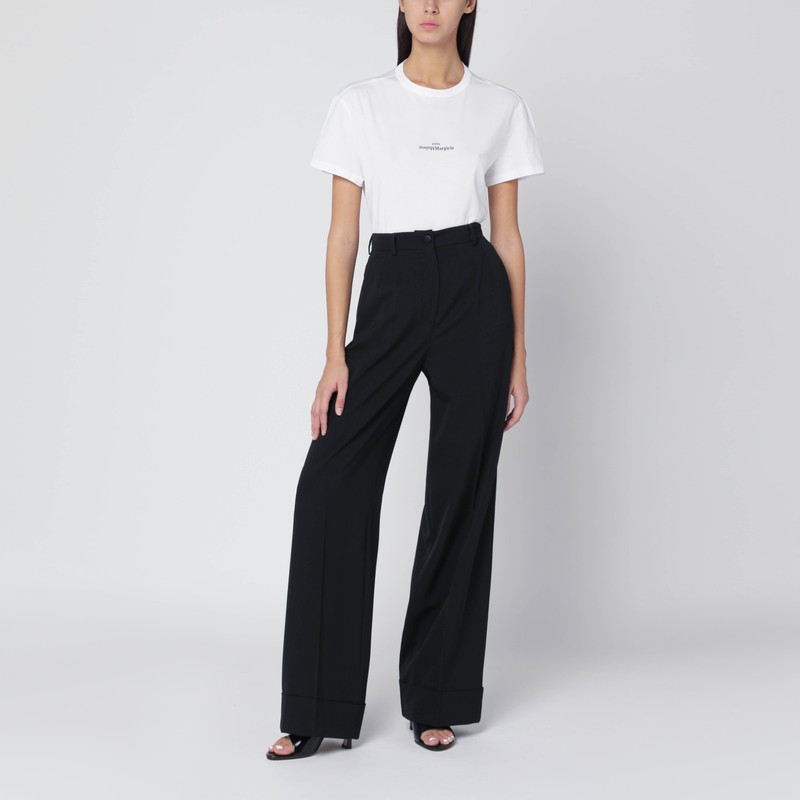 Maison Margiela White T-shirt With Distorted Logo In White