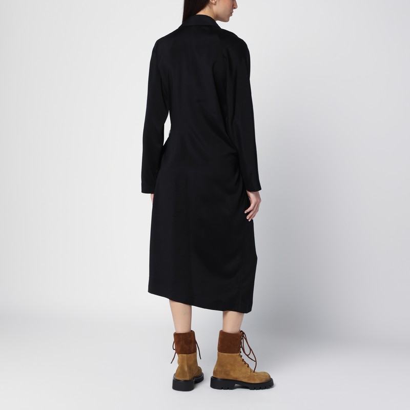 Loewe Belted Wool Dress In Black