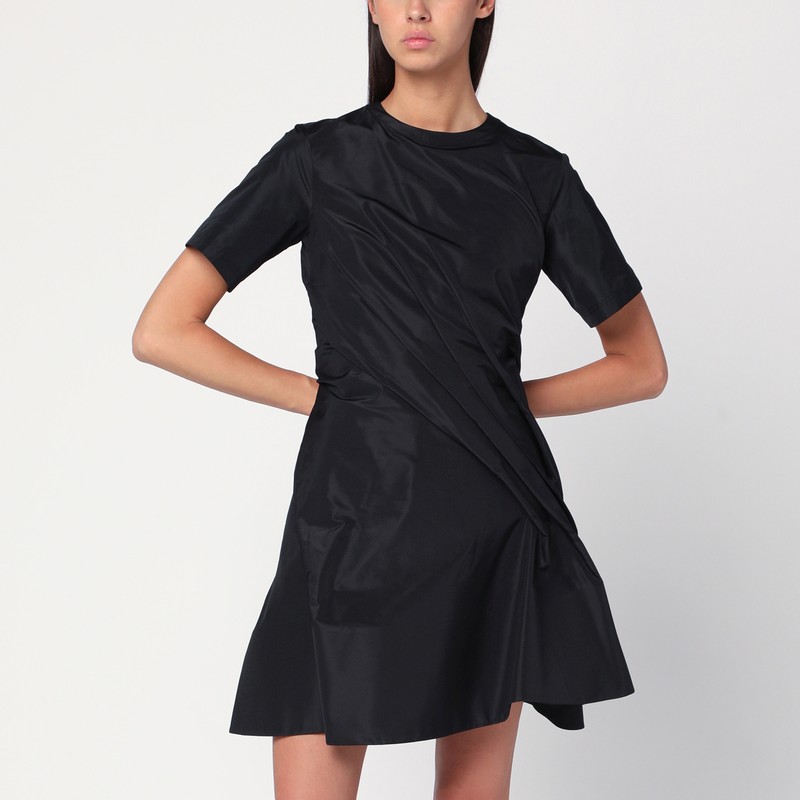 Black mini dress with draping